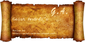 Geist András névjegykártya