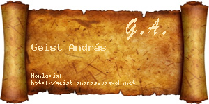 Geist András névjegykártya
